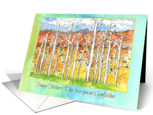 Happy Father's Day Godfather Aspen Trees card (901202)