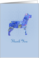 Thank You Dog Animal Pet Blue Blank card