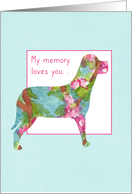 My Memory Loves You Dog Animal Watercolor Flowers card