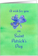 A Wish For You On Saint Patrick’s Day Blue Clover card