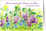 Happy Mother’s Day Sister-in-Law Watercolor Violets card