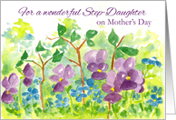 Happy Mother’s Day Step Daughter Watercolor Violets card