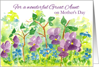 Happy Mother’s Day Great Aunt Watercolor Violets card