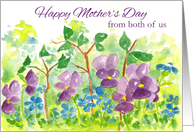 Happy Mother’s Day From Both of Us Watercolor Violets card