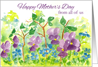 Happy Mother’s Day From All of Us Watercolor Violets card