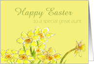 Happy Easter Great Aunt Yellow Daffodils Spring Flower card
