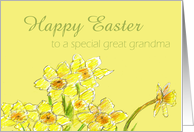Happy Easter Great Grandma Yellow Daffodils Spring Flower card