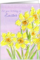 For Your Birthday On Easter Daffodils card