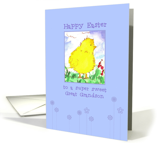 Happy Easter Great Grandson Baby Chicken card (908481)