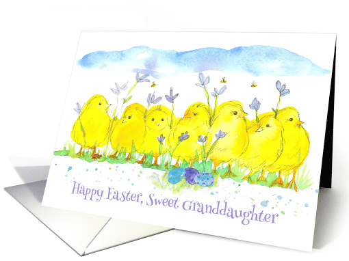 Happy Easter Sweet Granddaughter Chickens card (908483)