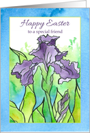 Happy Easter Special Friend Purple Iris Flower card