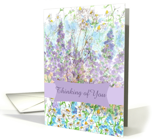 Thinking of You Wildflower Fairy Collage Chamomile Lupines card