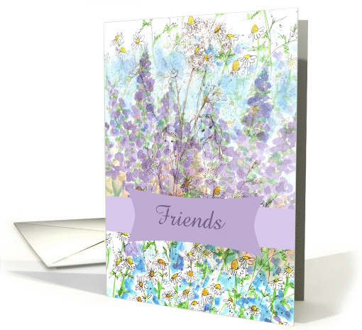 Friends Wildflower Fairy Collage Chamomile Lupines card (911174)