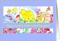 Happy Easter Great Granddaughter Spring Chickens card