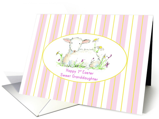 Happy First Easter Sweet Granddaughter Lamb card (911223)