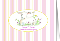 Happy First Easter Sweet Granddaughter Lamb card