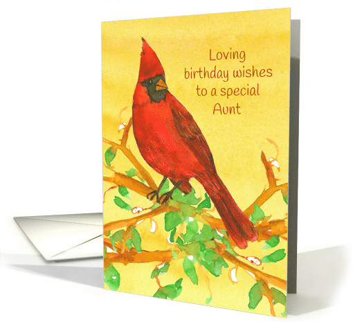 Loving Birthday Wishes Special Aunt Cardinal Bird card (913114)