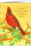 Loving Birthday Wishes Special Aunt Cardinal Bird card
