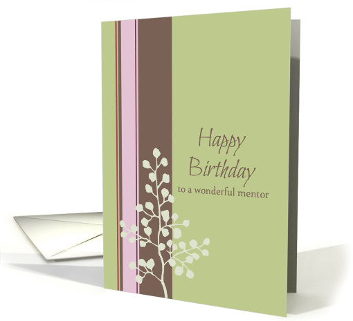 Happy Birthday Wonderful Mentor Tree Stripes card (913132)