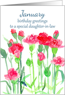 Happy Birthday Daughter-in-Law Carnation Birth Month Flower card