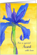 For A Special Aunt With Love Blue Iris Flower card