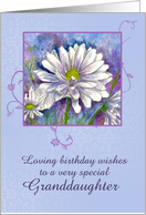 Happy Birthday Granddaughter White Shasta Daisy Flower Watercolor card