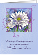 Happy Birthday Mother-in-Law White Shasta Daisy Flower Watercolor card