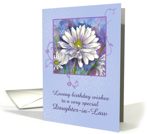 Happy Birthday Daughter-in-Law Daisy Flower Watercolor card (914631)