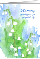 Birthday Greetings Special Wife Lily of the Valley Flowers card