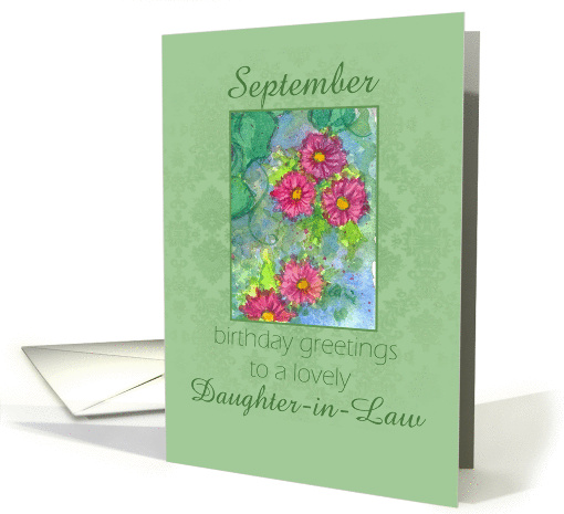 Happy September Birthday Daughter-in-Law Pink Aster Flower... (920187)
