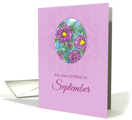 For Your Birthday in September Purple Asters card (920215)
