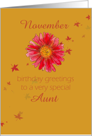 Happy November Birthday Aunt Chrysanthemum card