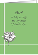 Happy April Birthday Father-in-Law White Daisy Drawing card