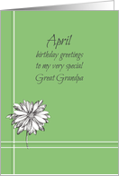 Happy April Birthday Great Grandpa White Daisy Drawing card