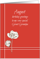 August Happy Birthday Great Grandpa Poppy Flowers card