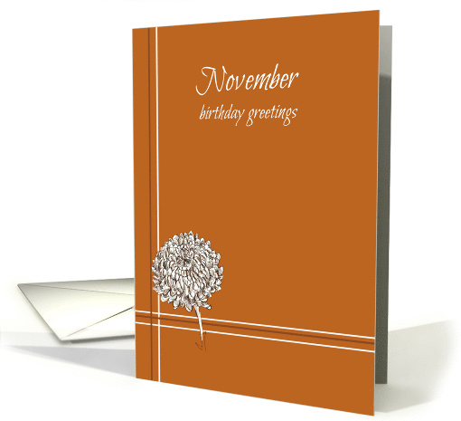 November Birthday Greetings Chrysanthemum card (934048)