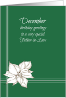 Happy December Birthday Father-in-Law Poinsettia Flower Drawing card