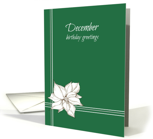 December Birthday White Poinsettia Flower card (936790)