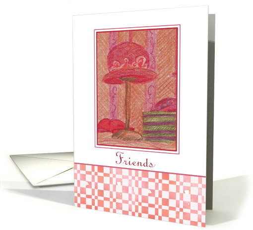 Friends Ladies in Red Hats Vintage Hat Box Blank card (940344)