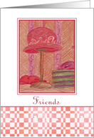 Friends Ladies in Red Hats Vintage Hat Box Blank card