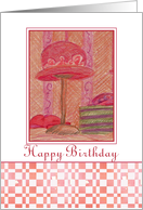 Happy Birthday Ladies in Red Hats Vintage Hat Box card