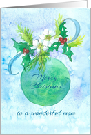 Merry Christmas to a Wonderful Mom Ornament card