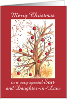 Merry Christmas Son and Daughter-in-Law Holiday Tree card