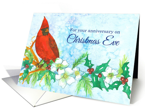 Happy Anniversary Christmas Eve Cardinal Bird card (944356)