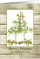 Merry Christmas Wonderful Sister Holiday Tree card