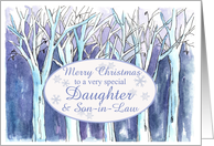 Merry Christmas Daughter and Son-in-Law Winter Trees Landscape card