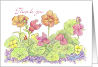 Nasturtium Vignette Thank You Teacher card