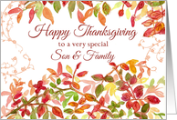 Happy Thanksgiving Son and Family Autumn Leaves card