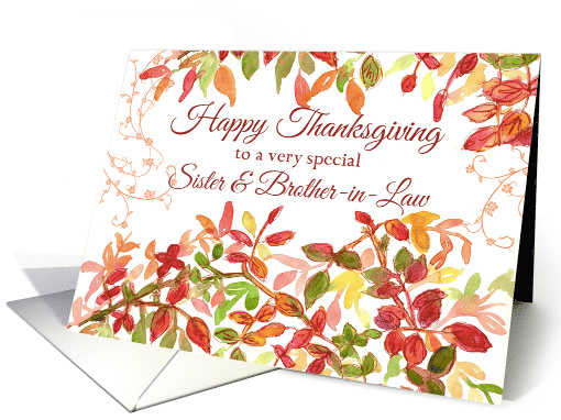 Happy Thanksgiving Sister and Brother-in-Law Autumn card (972703)