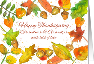 Happy Thanksgiving Grandma And Grandpa With Love card